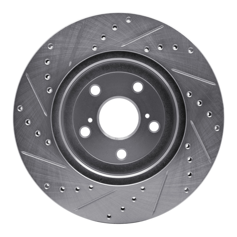 Lexus RX330 Brake Rotor (1) - Front Right - R1 Concepts - Drilled & Slotted - Silver - `04-`09